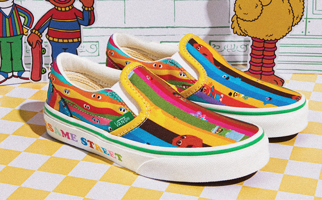 Kids Toddler Vans x Sesame Street Classic Slip On V Casual Shoes