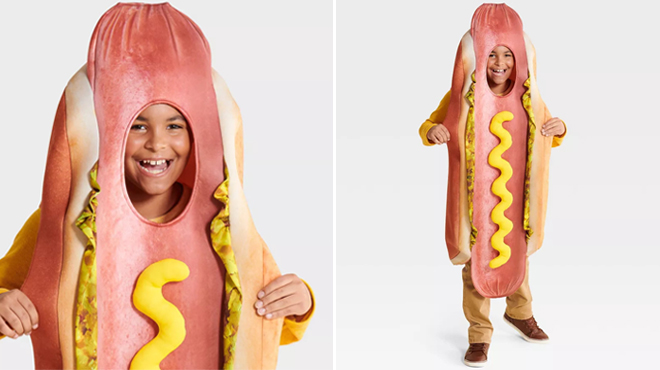 Kids and Adult Hot Dog Halloween Costume