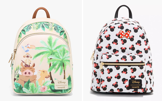 Loungefly Disney The Lion King Jungle Mini Backpack and Loungefly Disney Minnie Mouse Heads Mini Backpack