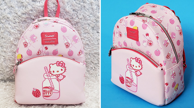 Loungefly Hello Kitty Strawberry Milk Mini Backpack