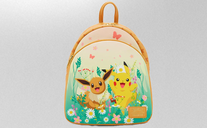 Loungefly Pokemon Pikachu Eevee Flowers Mini Backpack 1