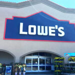 Lowes Store Front Overview with trees and car