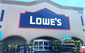 Lowes Store Front Overview with trees and car