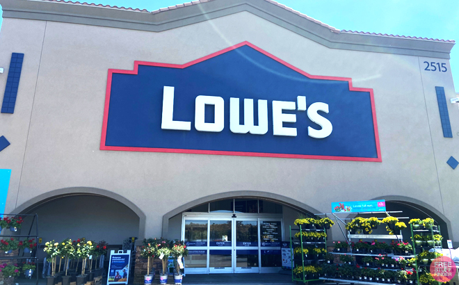 Lowes Store Front Overview with trees and car