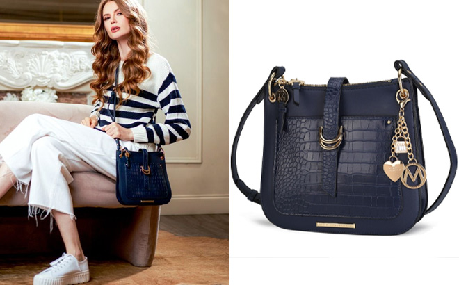 MKF Kiltienne Crossbody Bag in Navy Color