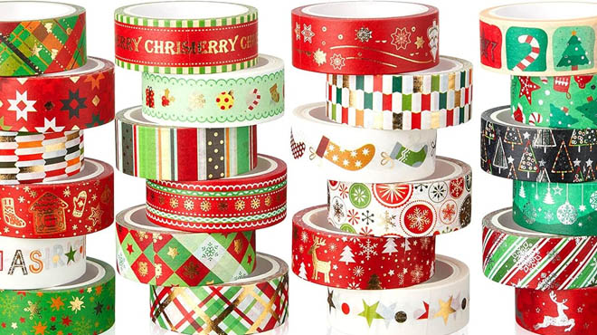 MTLEE 24 Count Christmas Washi Tapes