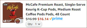 McCafe Medium Roast Coffee Pods at Checkout