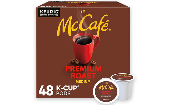 McCafe Medium Roast Coffee Pods on a Plain Background