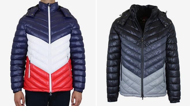 Mens Heavyweight Quilted Hooded Puffer Bubble Jacket