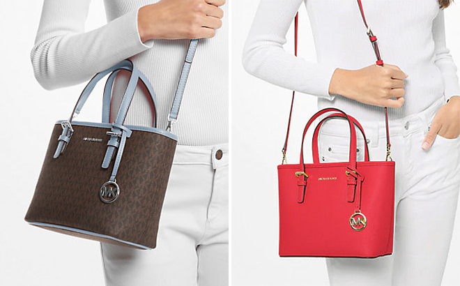 Michael Kors Charlotte Large Logo and Leather Tote Bags