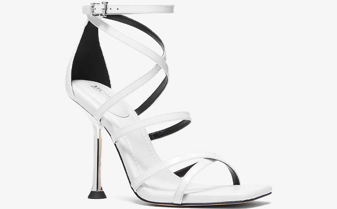 Michael Kors Optic White Imani Patent Leather Sandals