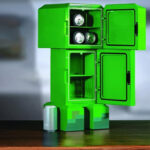 Minecraft Green Creeper Body Mini Fridge on the Table