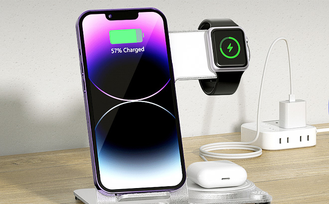 Mlfsaier 3 in 1 Charging Station for Multiple Devices Apple