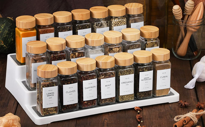 24 pack glass spice jars with