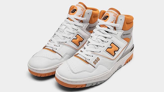 New Balance Mens 650 Casual Shoes White and Canyon