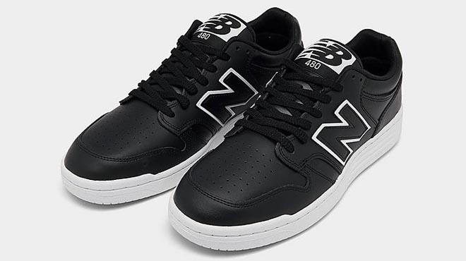 New Balance Mens BB480 Casual Shoes Black with White