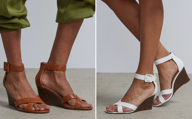 New York Co Ankle Strap Wedge