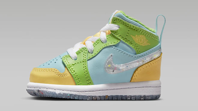 Nike Jordan 1 Mid SE Toddler Shoes Glacier Ice Citron