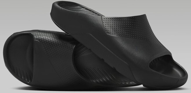 Nike Jordan Post Mens Slides in Black Color on a Gray Background