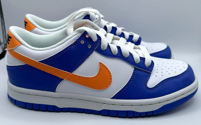 Nike Kids Dunk Low Shoes in Bright Mandarin Color