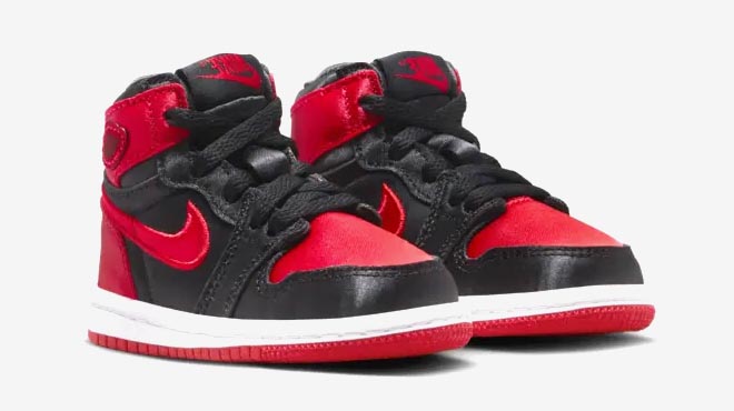 Nike Toddler Air Jordan 1 Satin Bred Shoes