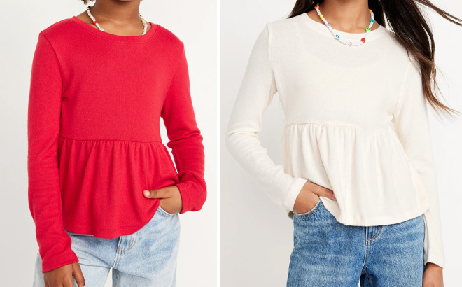 Old Navy Cozy Knit Peplum Top for Girls