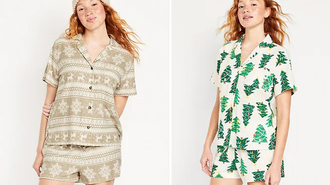 Old Navy Flannel Pajama Sets in Various Designs