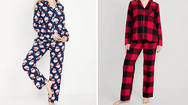 Old Navy Matching Flannel Pajama Sets in Two Designs