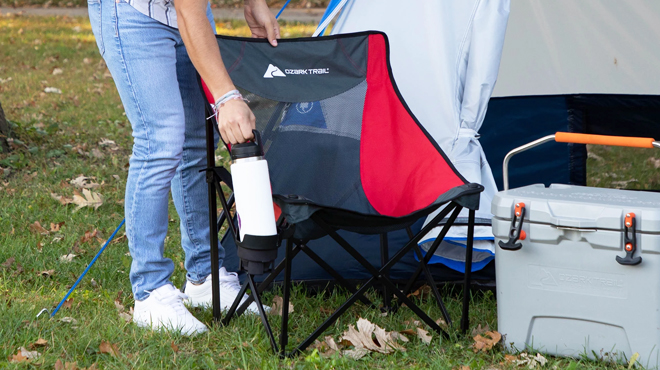 Ozark Trail Camping Chair in Red and Gray