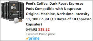 Peets Espresso Pods at Checkout