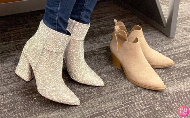 Person Wearing A New Day Womens Cailin Ankle Boots at Target Store