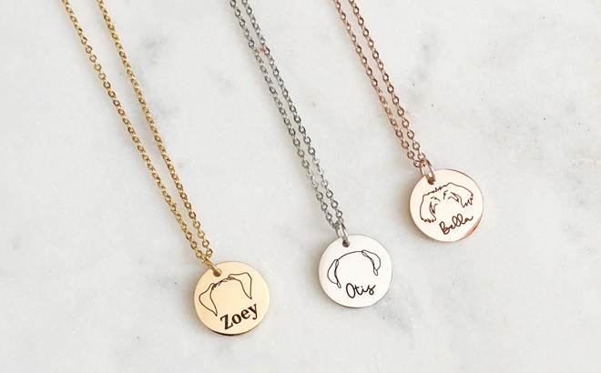 Personalized Dog Ear Waterproof Plated Necklace 