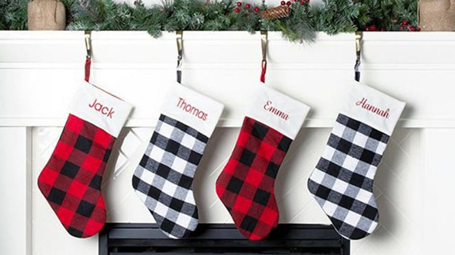 Personalized Plaid Christmas Stockings