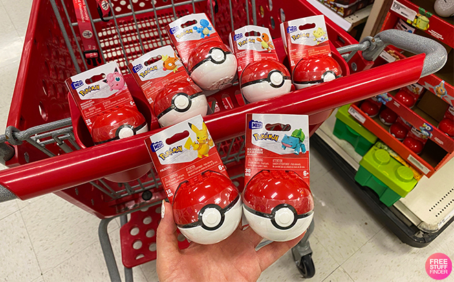 Pokemon Building Sets in a Target Shopping Cart