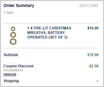 Pre Lit Christmas Wreaths Order Summary