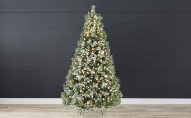 Pre Lit Frosted Artificial Scotch Pine Christmas Tree