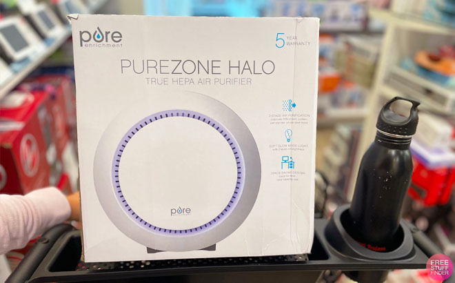 Purezone Halo Air Purifier in a Shopping Cart