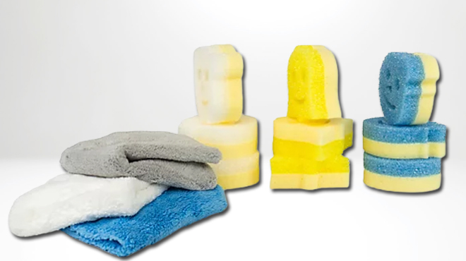 Scrub Mommy Sponge Set 9 Count with 3 Microfiber Towels