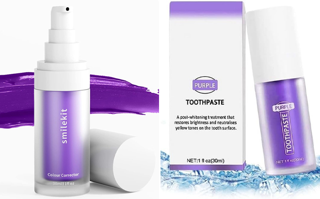 Smilekit Purple Teeth Whitening Toothpaste and Purple Teeth Whitening Toothpaste