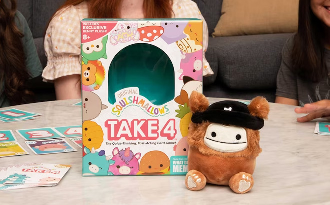 Squishmallows Take 4 The Fast Paced Family Game on the Table