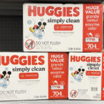 Stacked Huggies Simply Clean 704 Count Baby Wipes on Rack