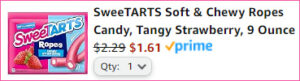 SweeTARTS Ropes in Tangy Strawberry Flavor at Checkout