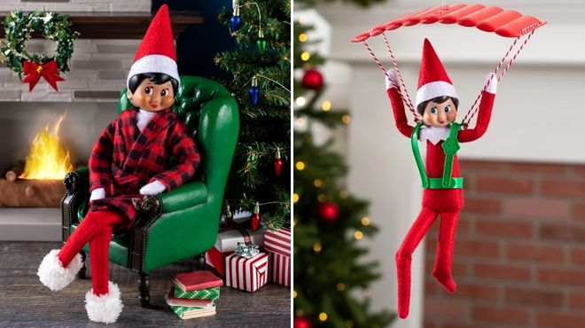 The Elf on the Shelf Claus Couture® Cozy Robe and Slippers and Scout Elves at Play Glide and Go