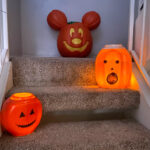 Tide Pods Jack o lantern Halloween Decor on a Stairs