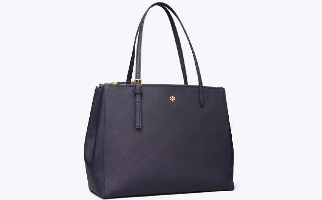 Tory Burch Emerson Large Double Zip Tote in Tory Navy Color