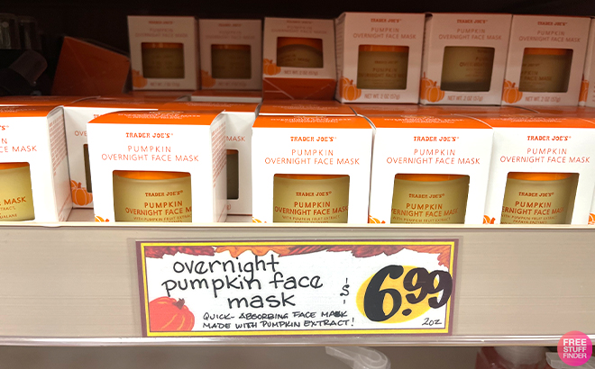 Trader Joes Overnight Pumpkin Face Mask on a Shelf