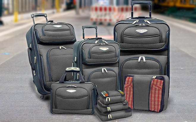 Travel Select Amsterdam Softside 8 Piece Set in Gray Color