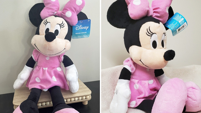 Two Images of Disney Minnie Mouse 19 Inch Plush Toys