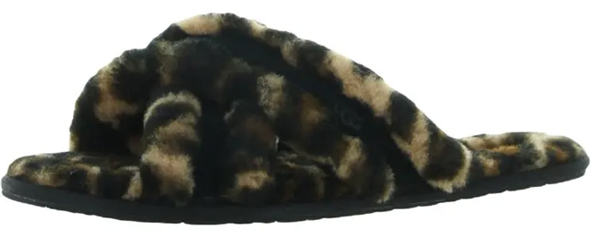 UGG Womens Animal Print Criss Cross Slippers