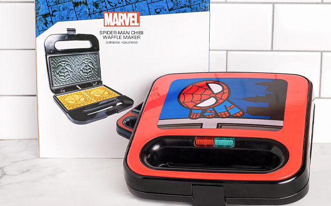 Uncanny Brands Chibi Spider Man Square Waffle Maker